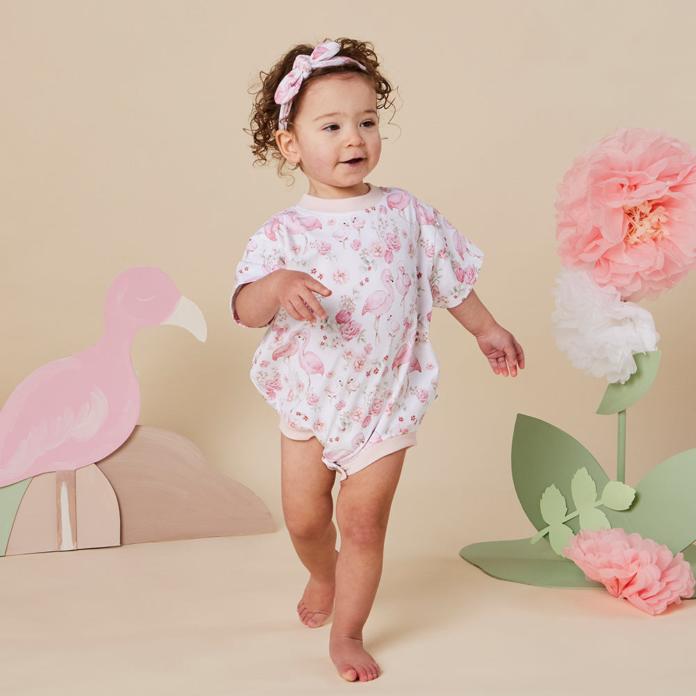 Flamingos Organic Oversized Romper - View 11