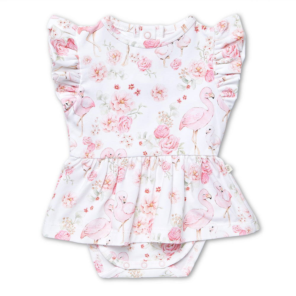 Flamingos Short Sleeve Organic Dress - View 2