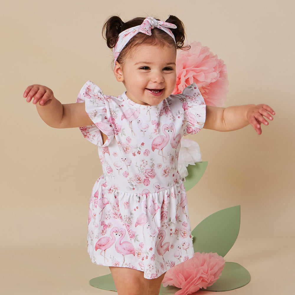 Flamingos Short Sleeve Organic Dress - View 7