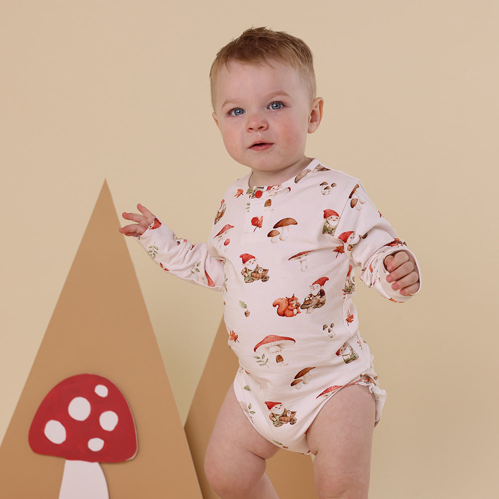 Gnomes Long Sleeve Organic Bodysuit - View 5