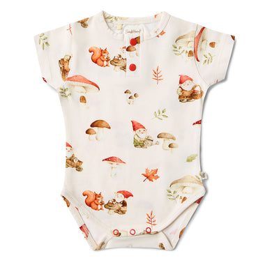 Gnomes Short Sleeve Organic Bodysuit | Snuggle Hunny