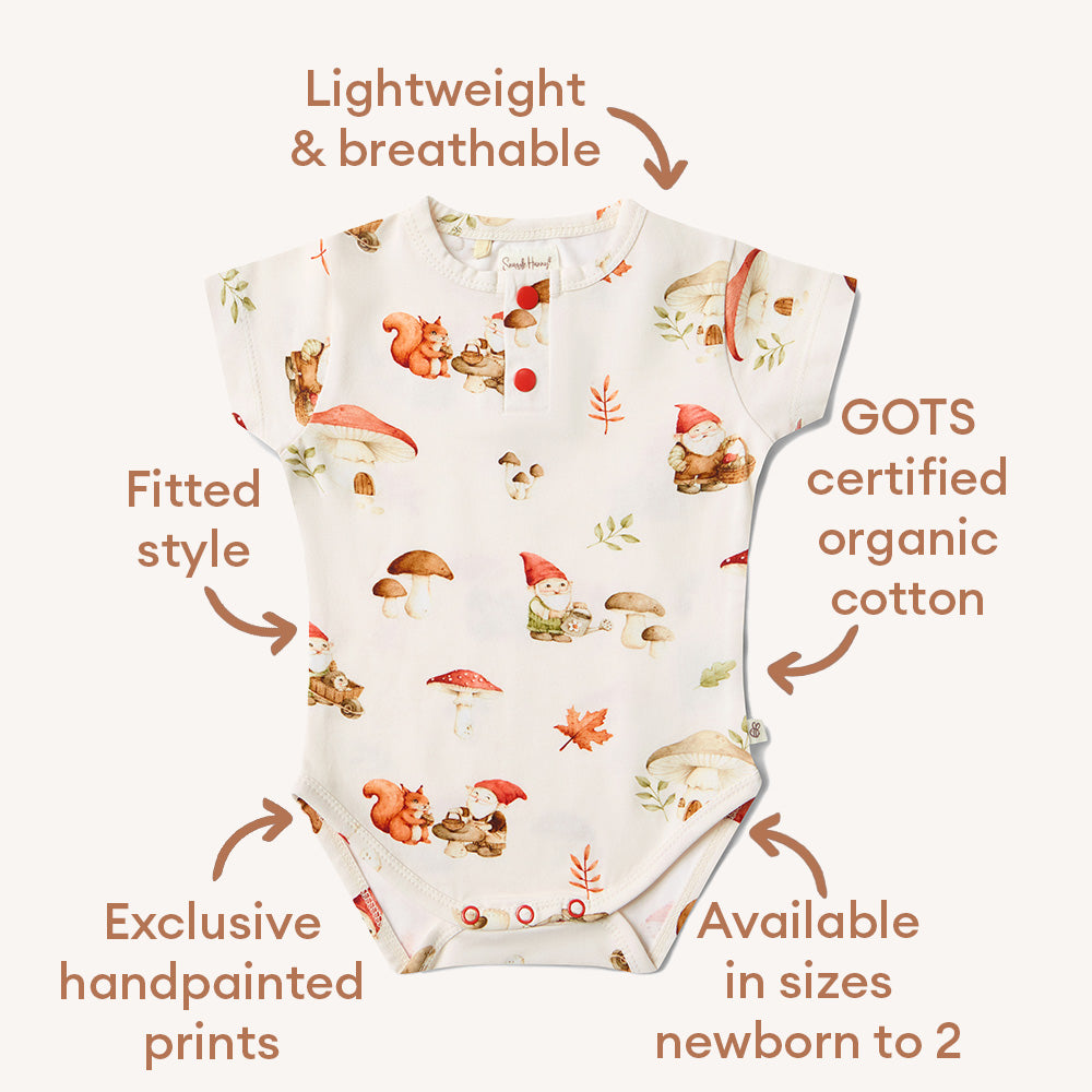 Gnomes Short Sleeve Organic Bodysuit - View 5