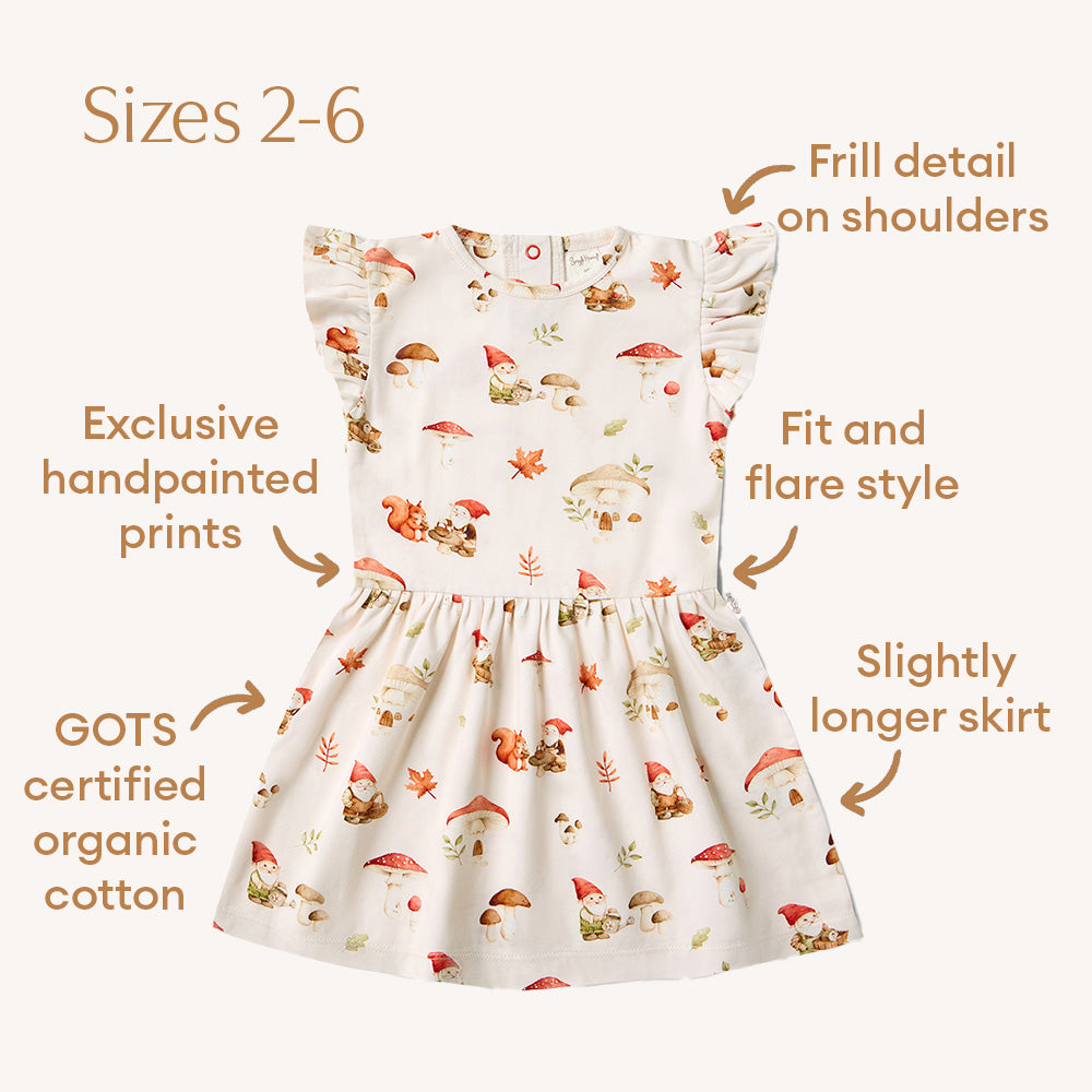 Gnomes Short Sleeve Organic Dress - View 9