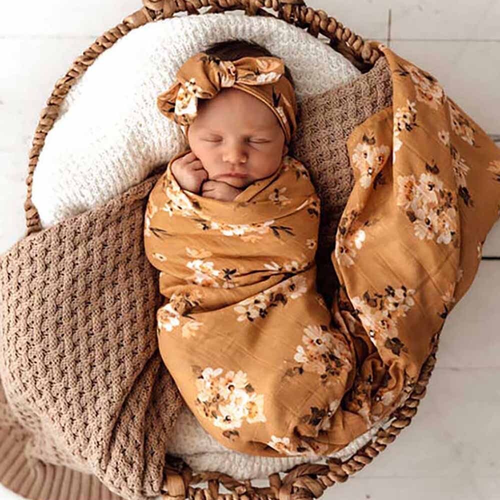 Golden Flower Organic Muslin Wrap Snuggle Hunny