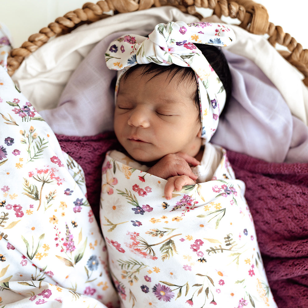 Gracie Organic Jersey Wrap & Topknot Set - View 5