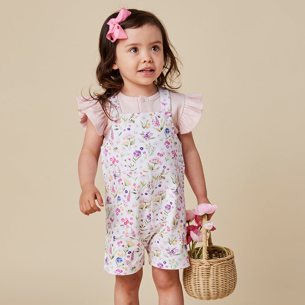 Gracie Organic Snuggle Overall Shorts - View 13