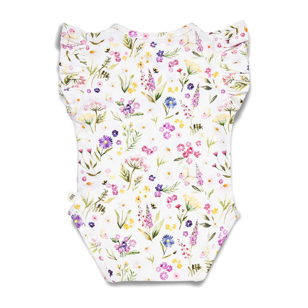 Gracie Short Sleeve Organic Bodysuit with Frill - View 8