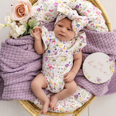 Gracie Short Sleeve Organic Bodysuit with Frill | Snuggle Hunny