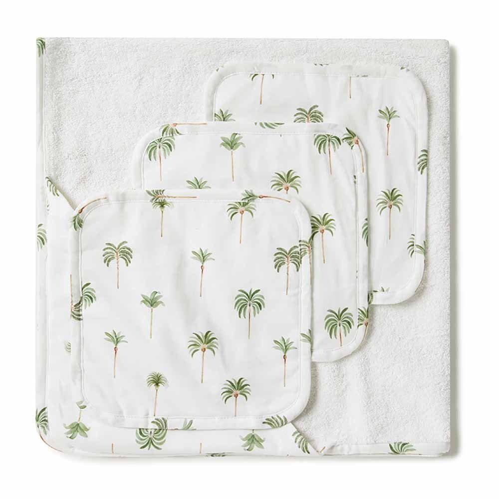 Green Palm Organic Baby Towel & Wash Cloth Set - View 1