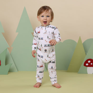Trains Organic Growsuit | Snuggle Hunny