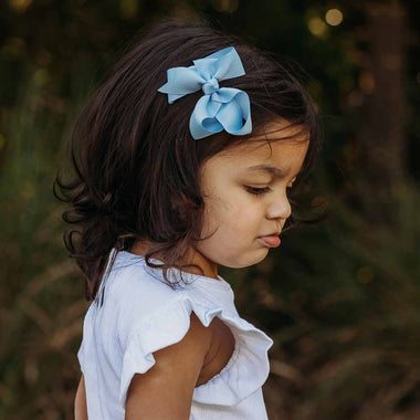 Baby Blue Bow Hair Clip-Snuggle Hunny