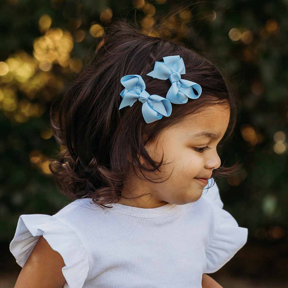 Baby Blue Piggy Tail Hair Clips - Pair-Snuggle Hunny