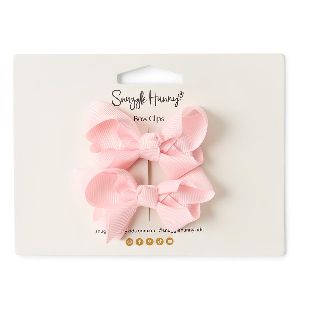 Baby Pink Piggy Tail Hair Clips - Pair-Snuggle Hunny