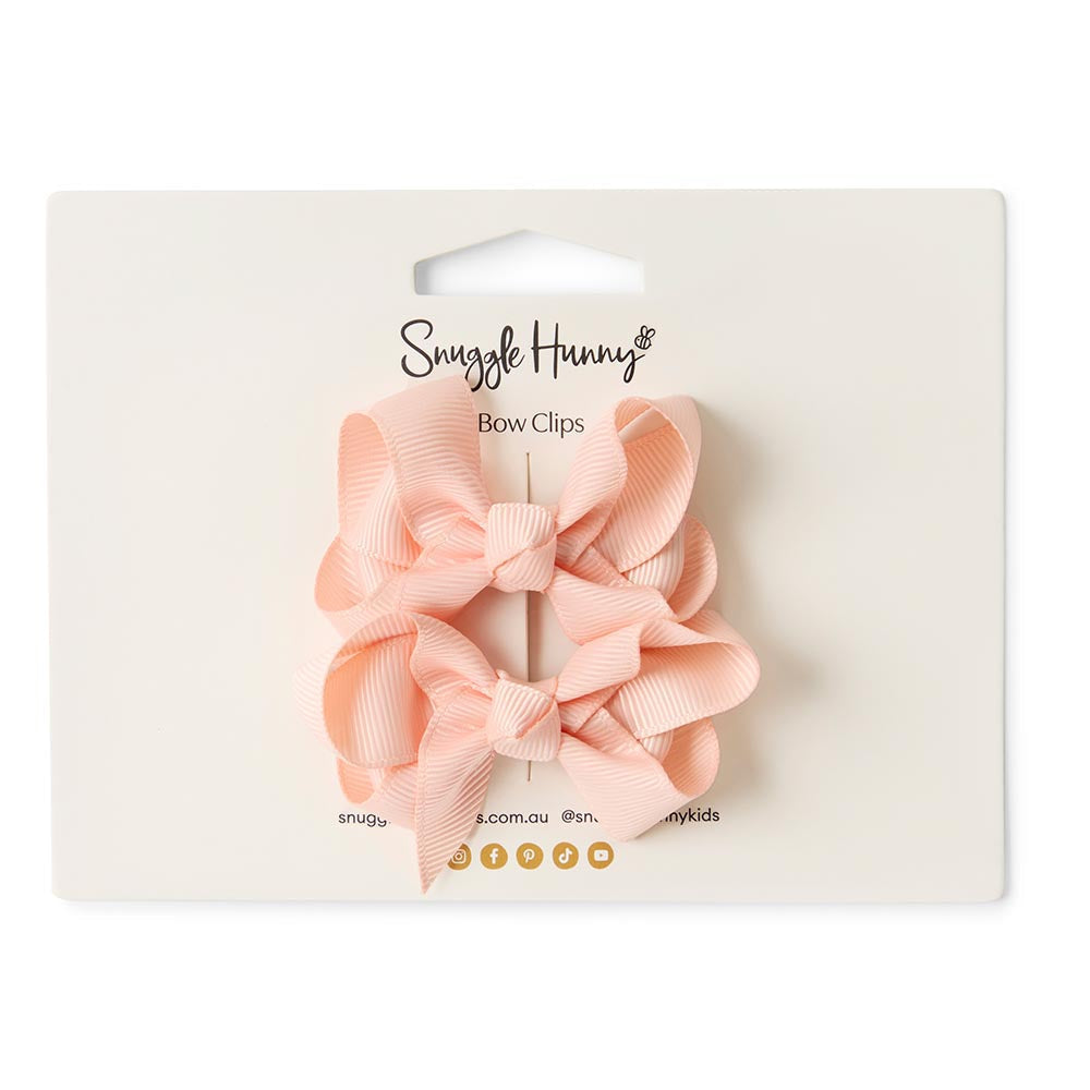 Peach Piggy Tail Hair Clips - Pair | Snuggle Hunny