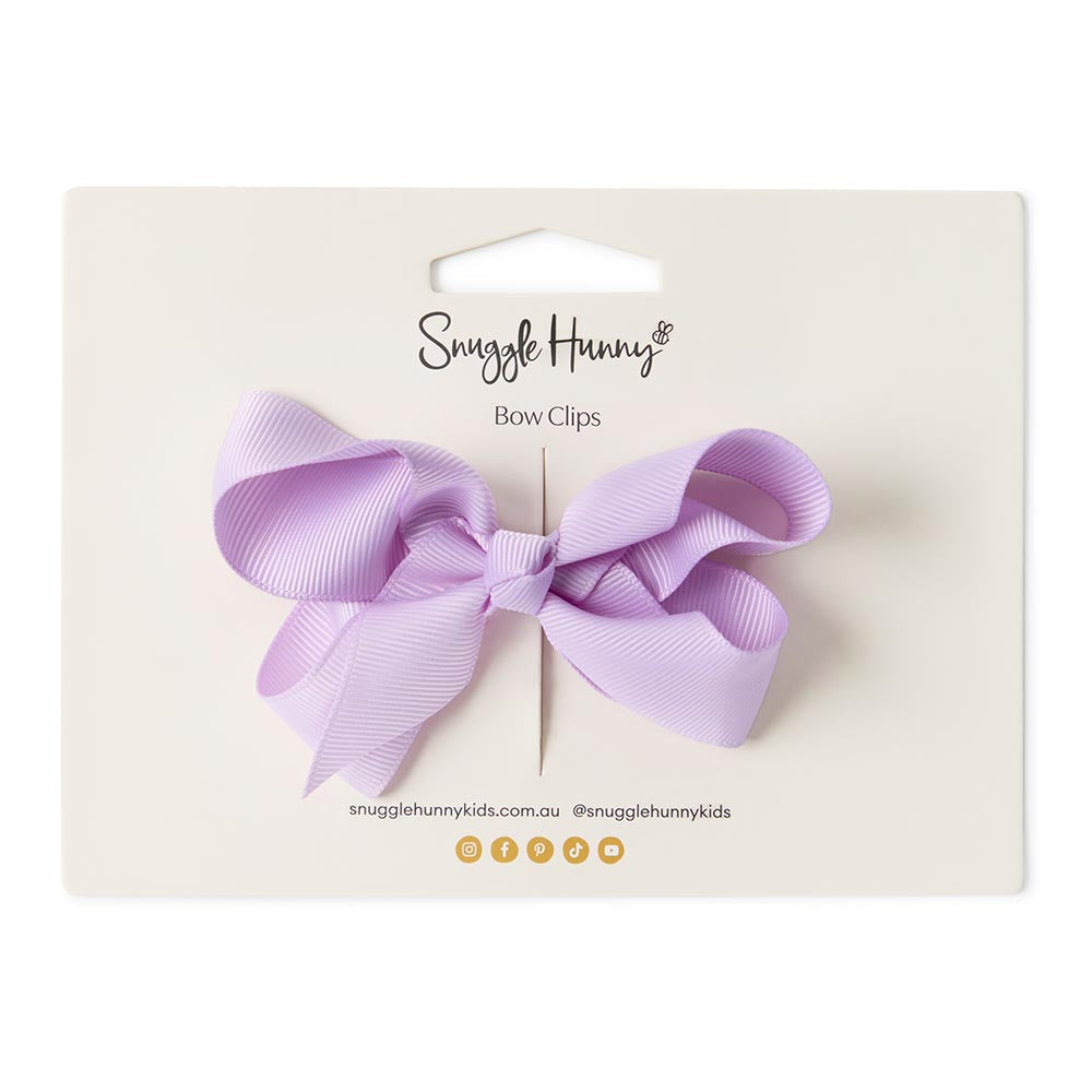 Hair Bow Clips - Soft Violet Bow Hair Clip
