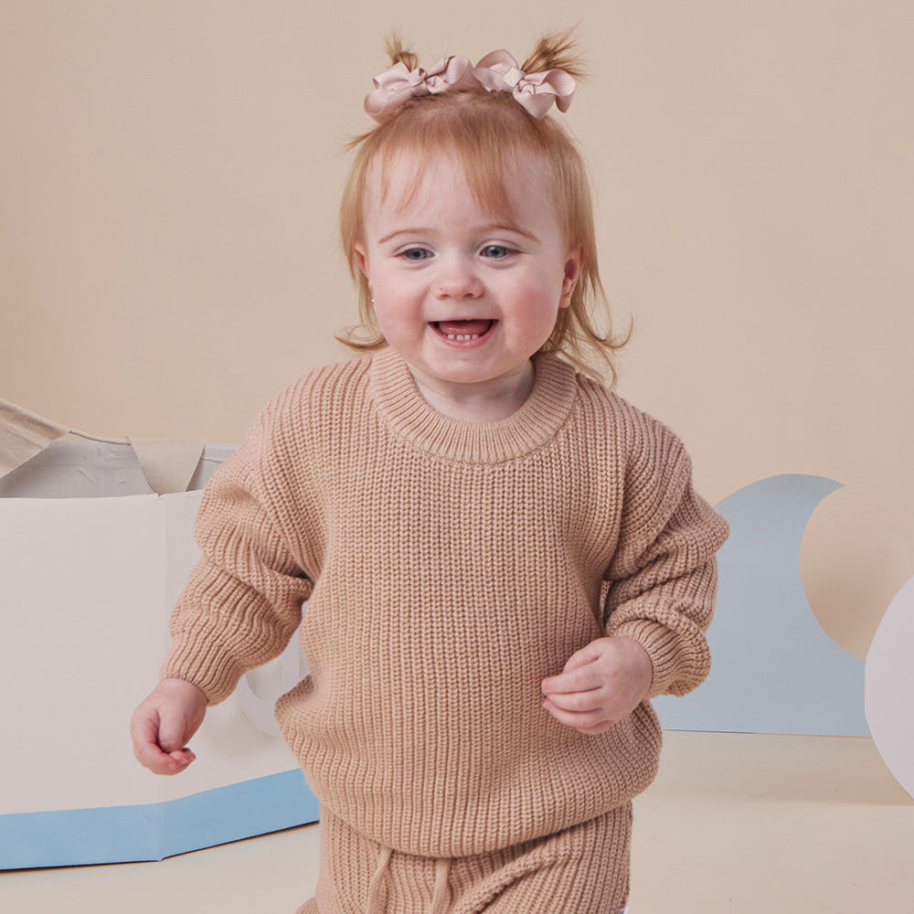 Hazelnut Oversized Cotton Knit Jumper - View 4