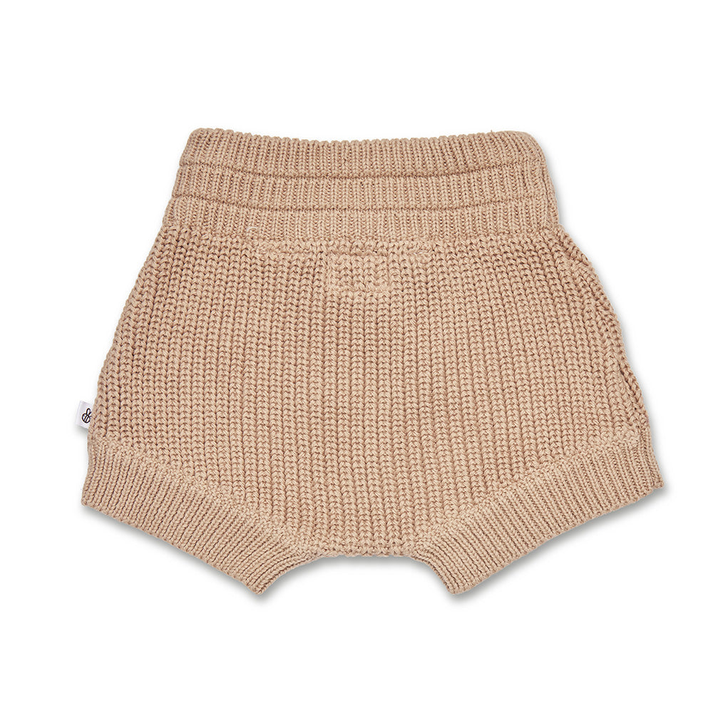 Hazelnut Organic Cotton Knit Shorts - View 9