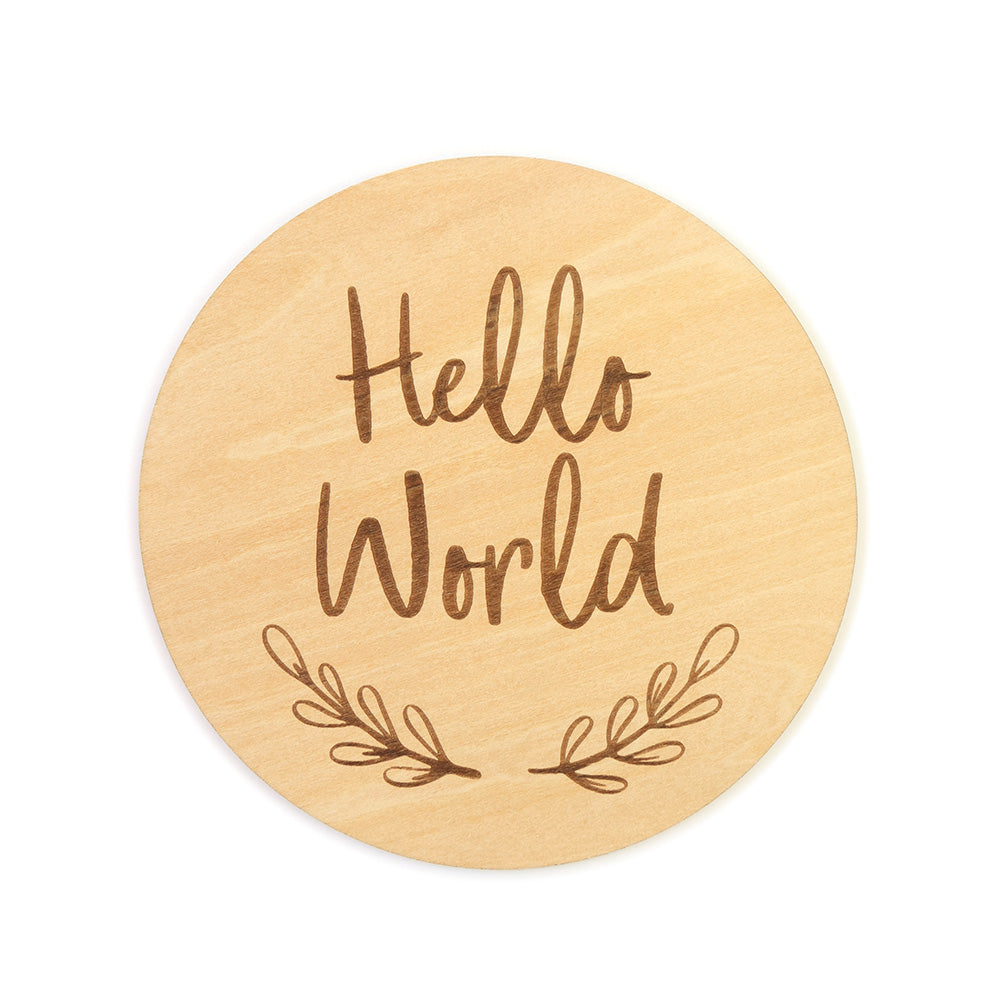 Hello World Large Wooden Milestone Card - View 2