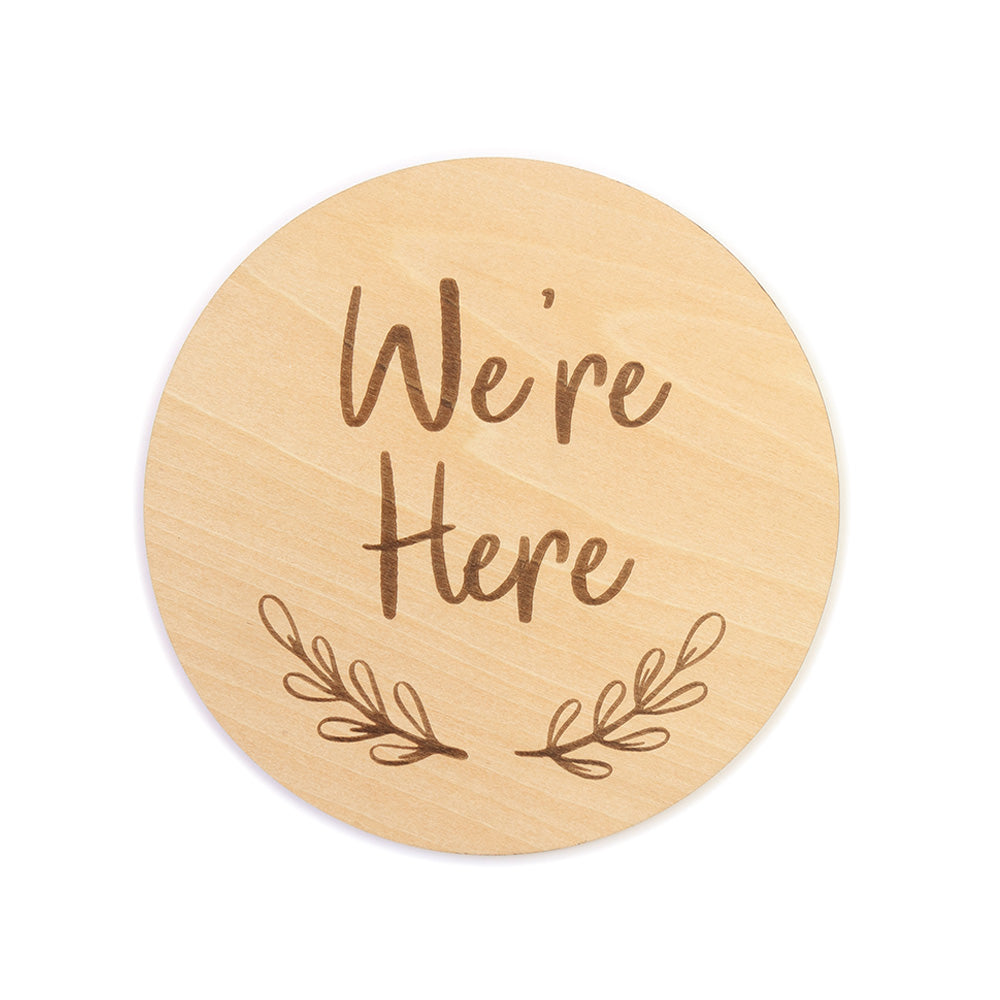 We're Here Large Wooden Milestone Card - View 3