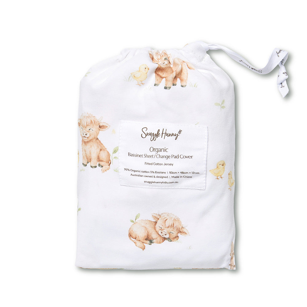 Highland Cows Organic Bassinet Sheet / Change Pad Cover - View 7