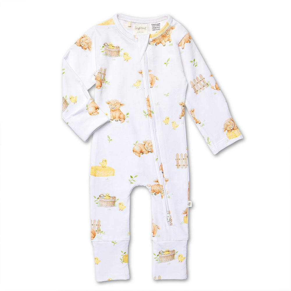 Highland Cows Organic Snugglesuit Convertible Romper - View 2