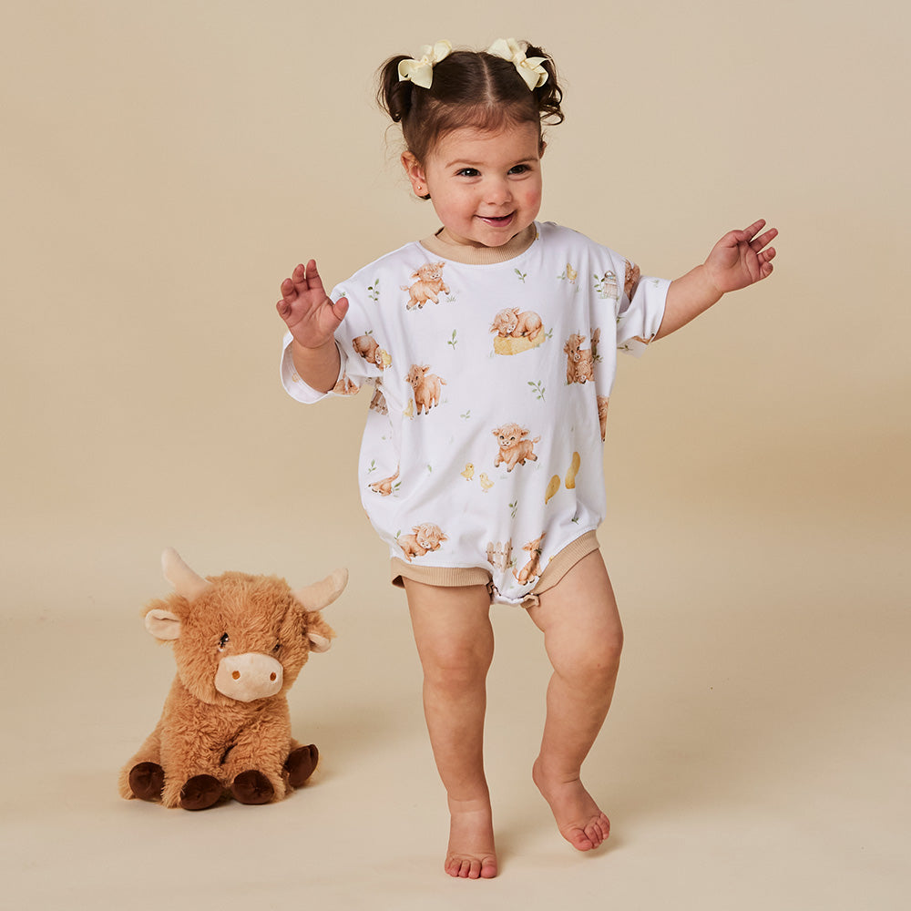 Highland Cows Organic Oversized Romper - View 7