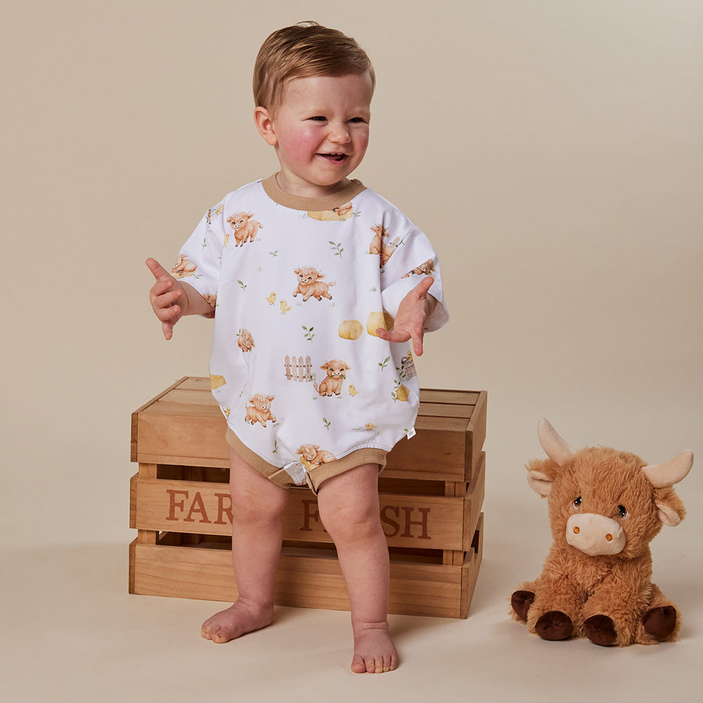 Highland Cows Organic Oversized Romper - View 1