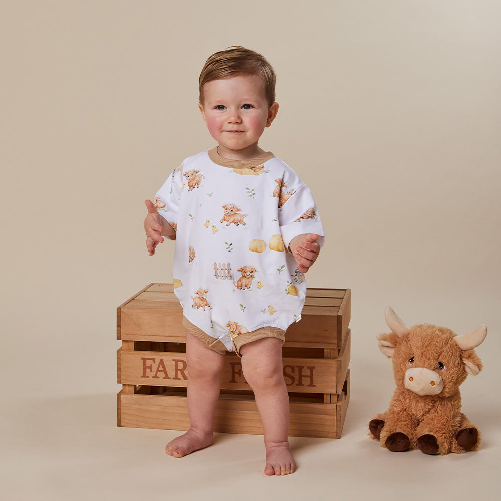 Highland Cows Organic Oversized Romper - View 5