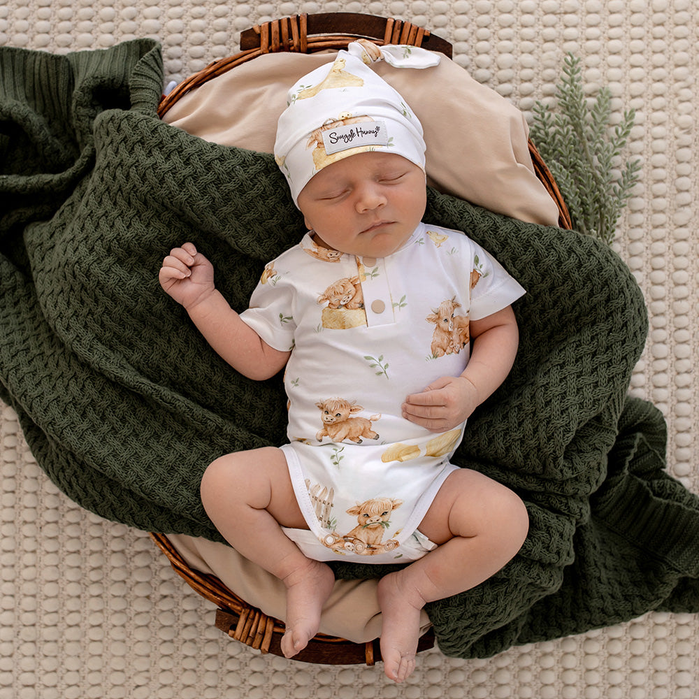 Highland Cows Short Sleeve Organic Bodysuit - View 1