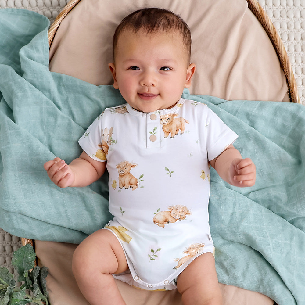 Highland Cows Short Sleeve Organic Bodysuit - View 4