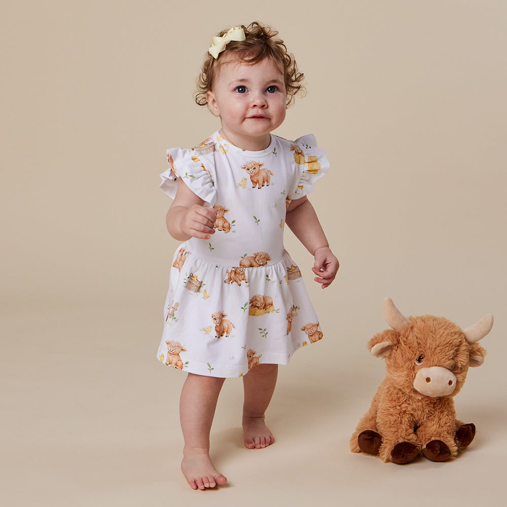 Highland Cows Short Sleeve Organic Dress - View 5
