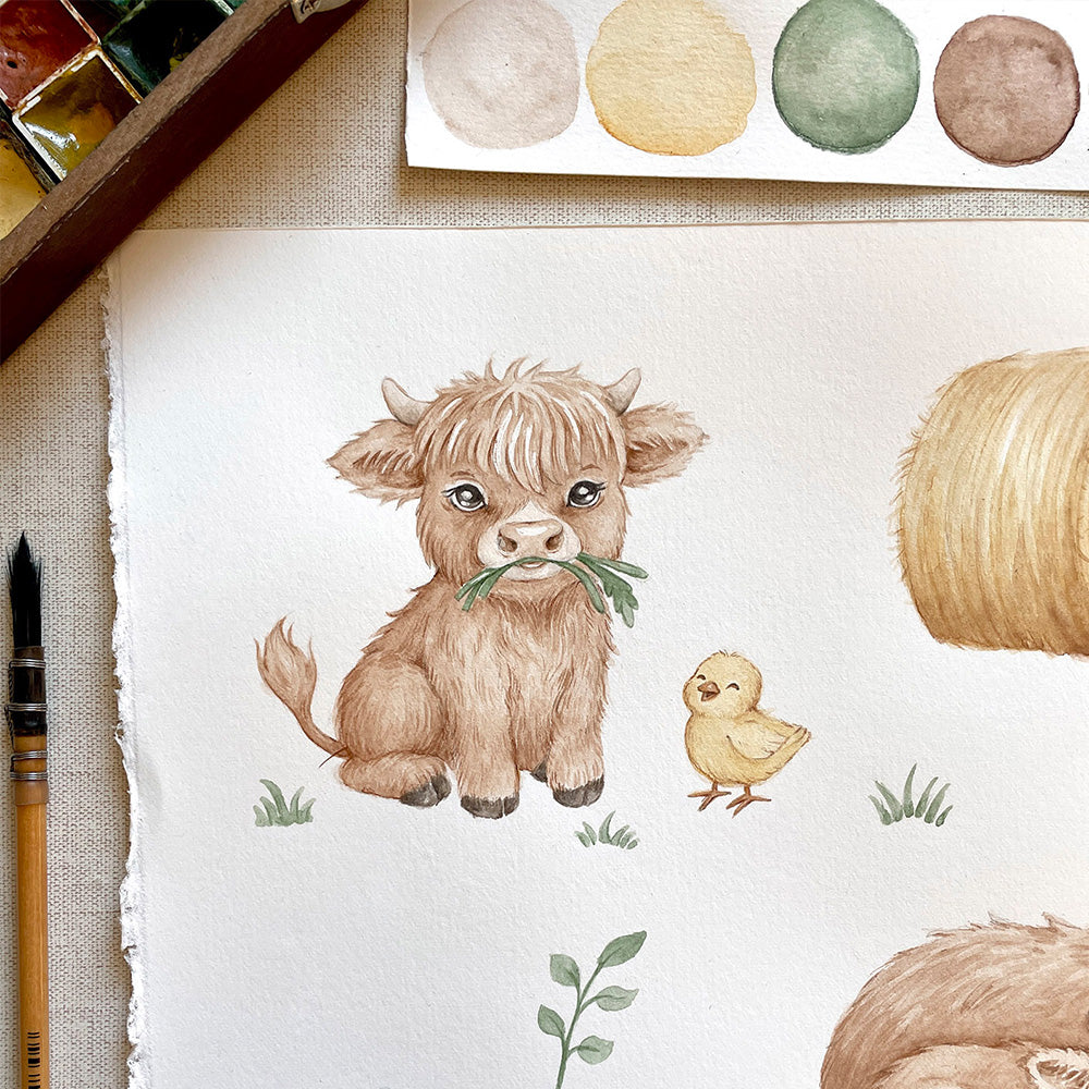 Highland Cows Organic Fitted Cot Sheet - View 3