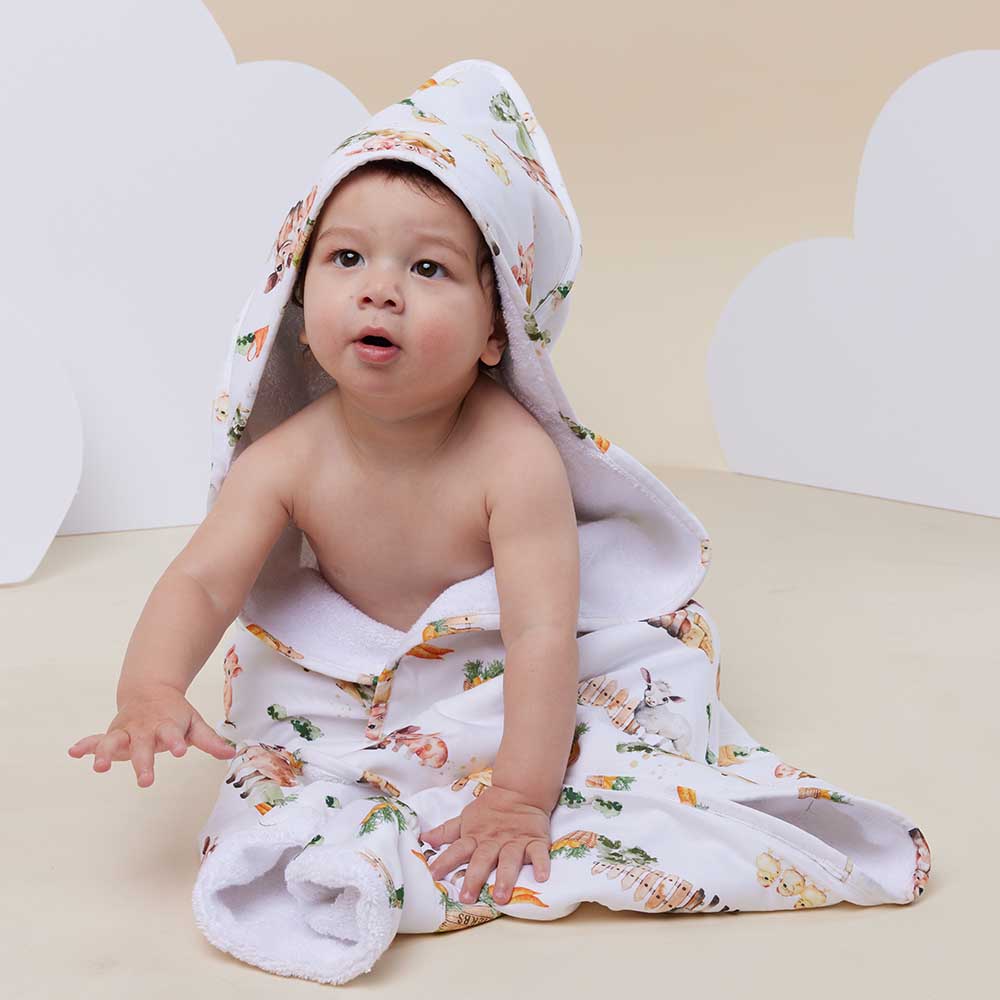 Farm Organic Hooded Baby Towel Farm Organic Hooded Baby Towel