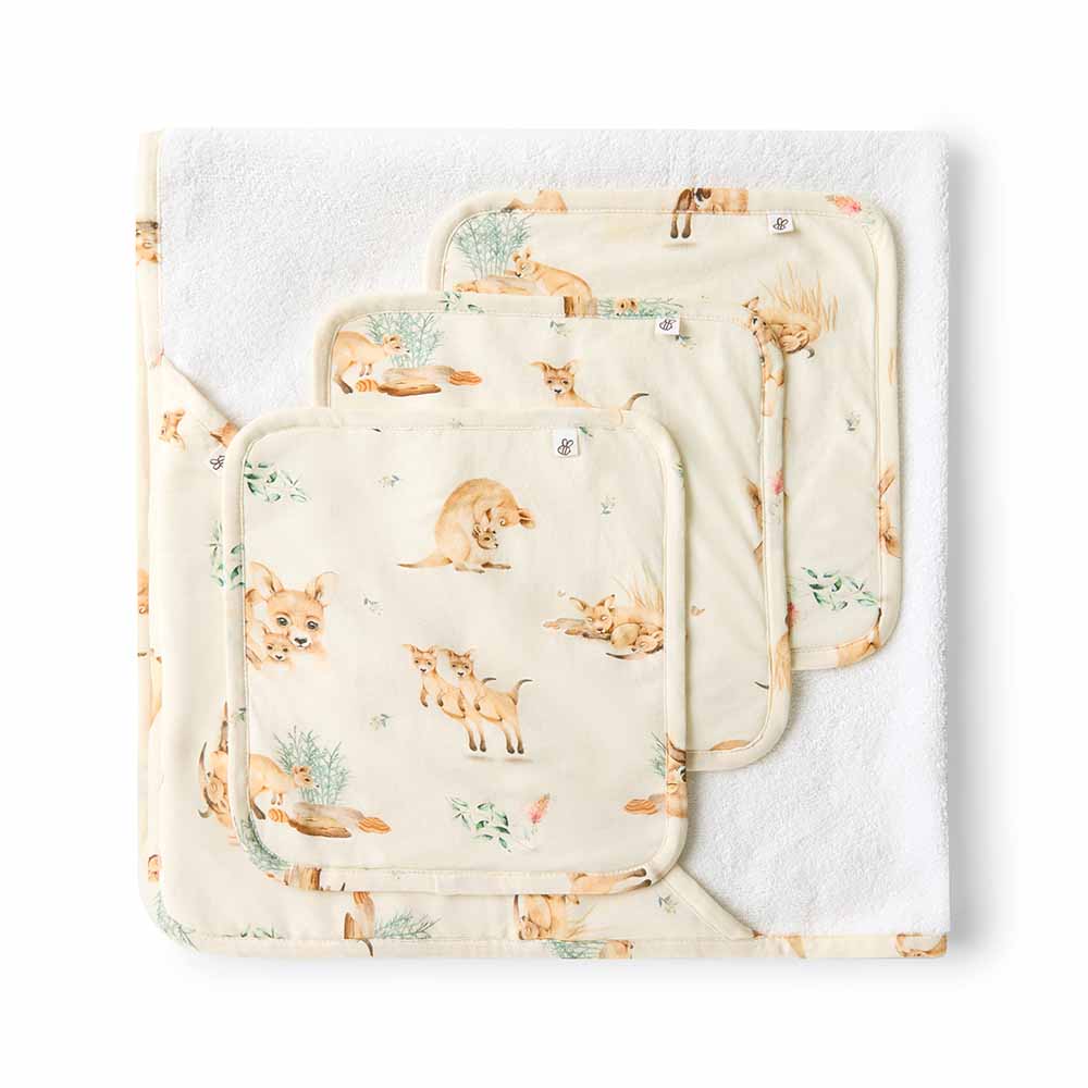 Kanga Organic Baby Towel & Wash Cloth Set - View 1