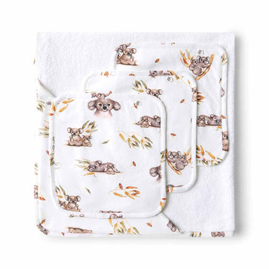 Koala Organic Baby Towel & Wash Cloth Set-Snuggle Hunny