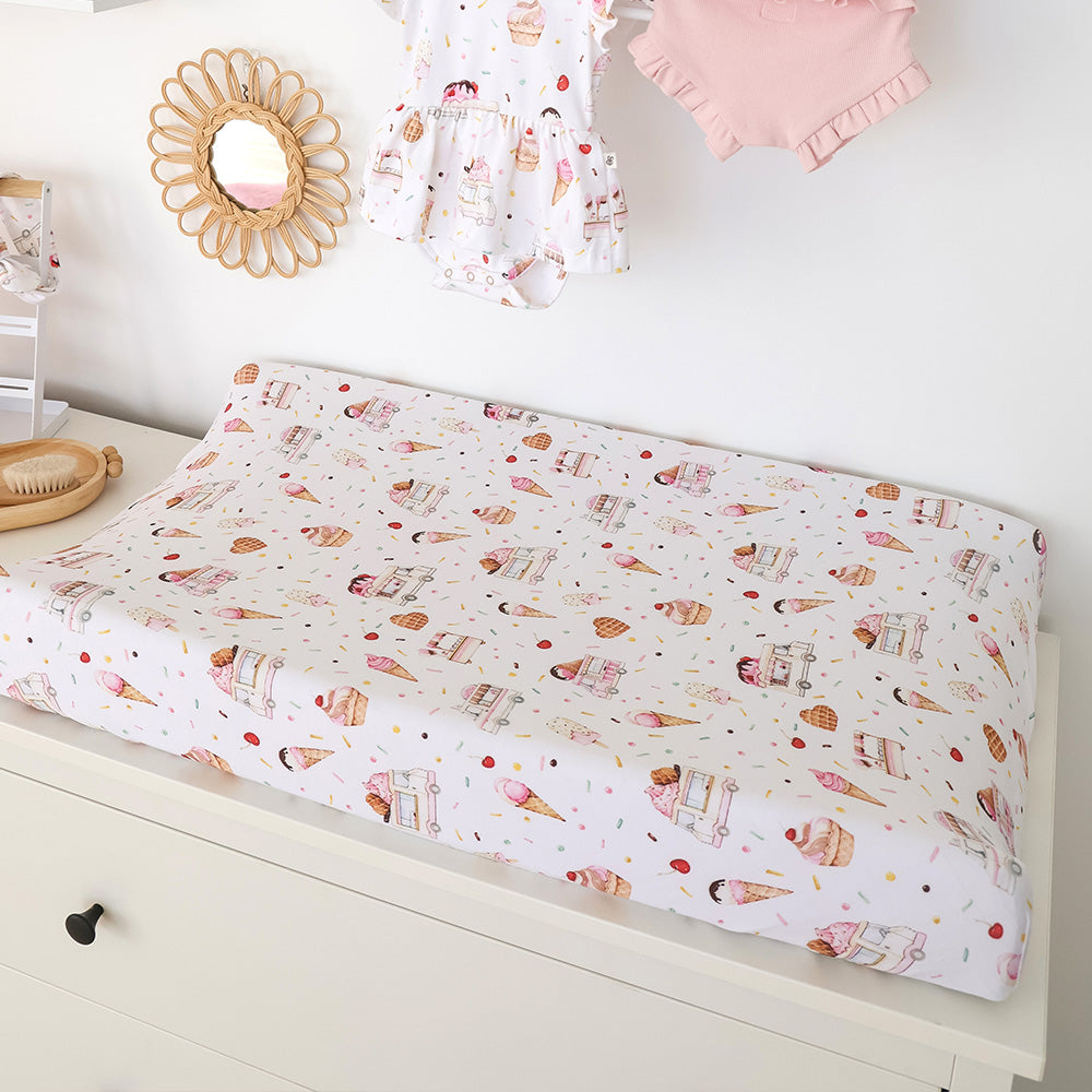 Ice Creams Organic Bassinet Sheet / Change Pad Cover - View 3