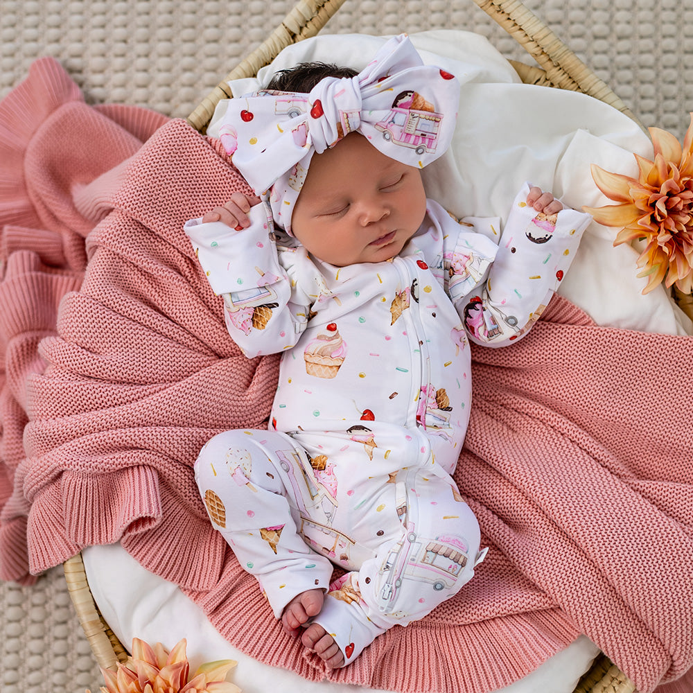 Ice Creams Organic Snugglesuit Convertible Romper with Frill - View 8