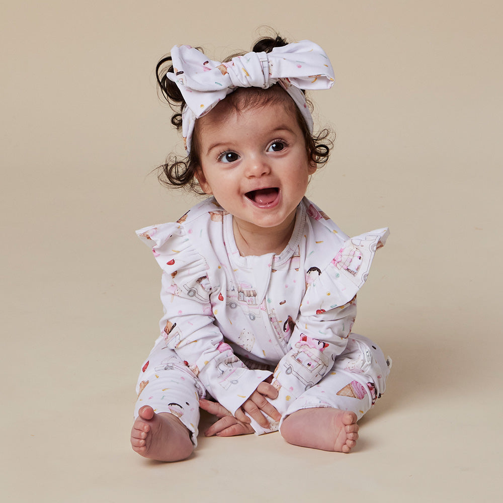 Ice Creams Organic Snugglesuit Convertible Romper with Frill - View 5