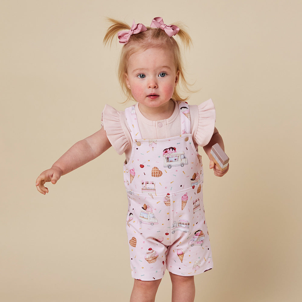 Ice Creams Organic Snuggle Overall Shorts - View 11
