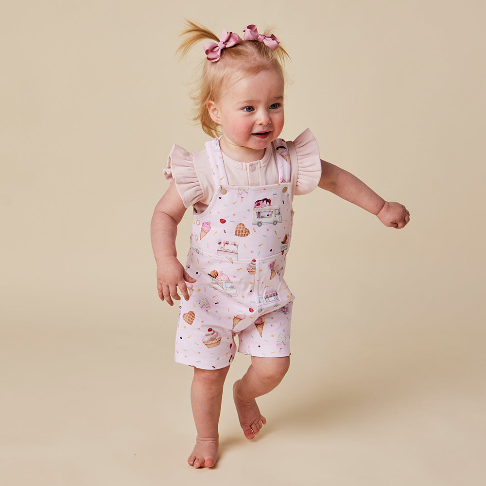 Ice Creams Organic Snuggle Overall Shorts - View 12