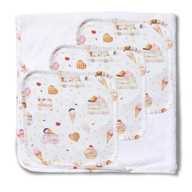 Ice Creams Organic Baby Towel & Wash Cloth Set | Snuggle Hunny