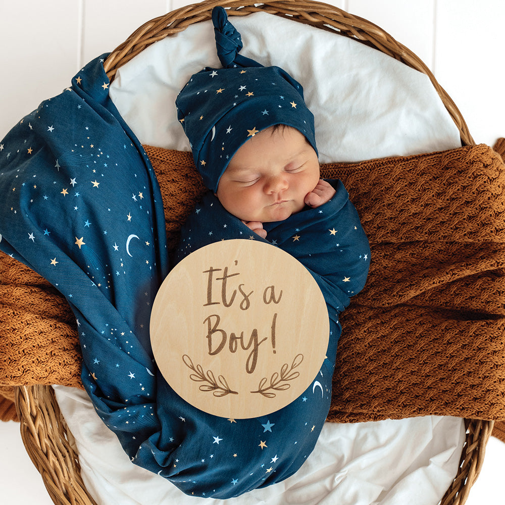 Gender Reveal Large Wooden Milestone Card - View 5