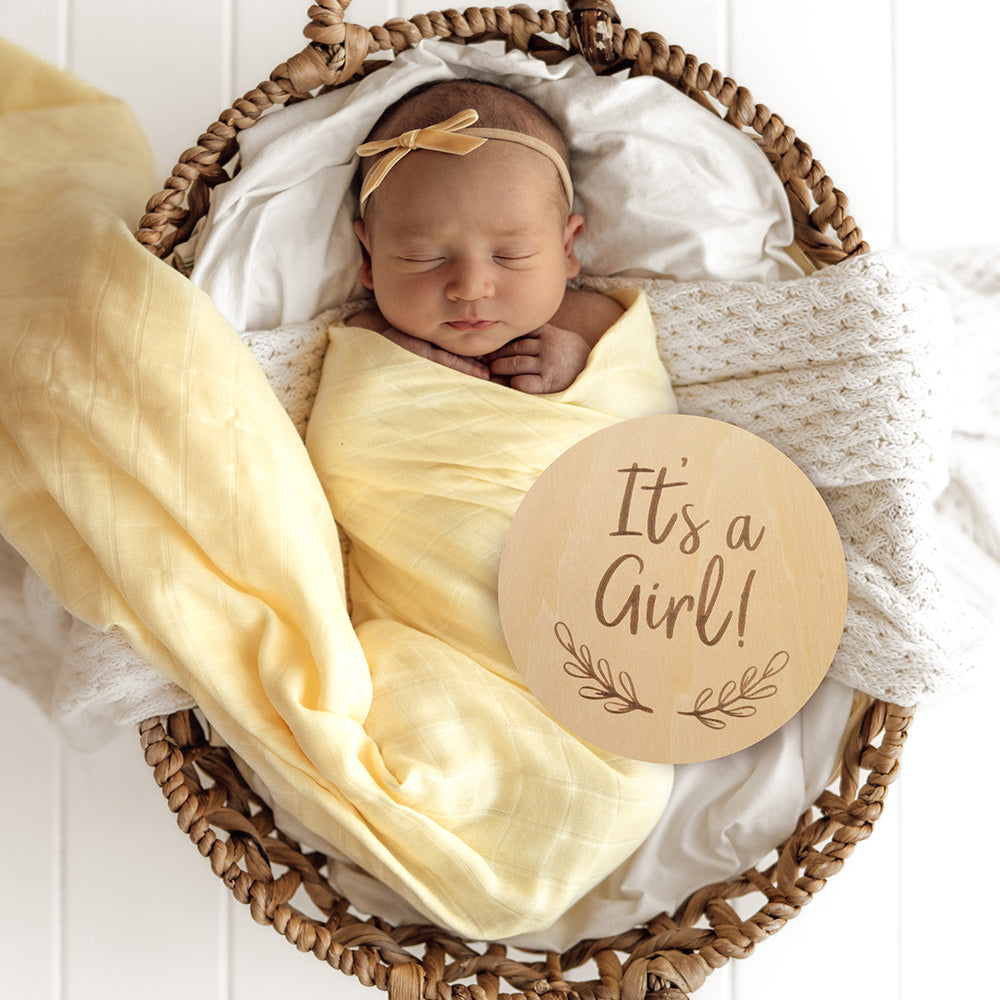 Gender Reveal Large Wooden Milestone Card - View 4