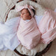 Baby Pink Organic Jersey Wrap & Topknot Set - Thumbnail 7