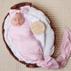 Baby Pink Organic Jersey Wrap & Topknot Set - Thumbnail 5