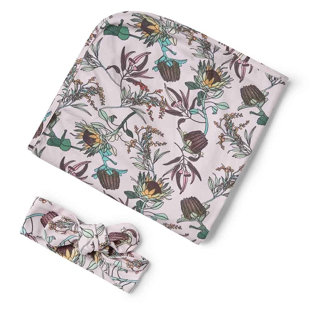 Banksia Organic Jersey Wrap & Topknot Set - View 2