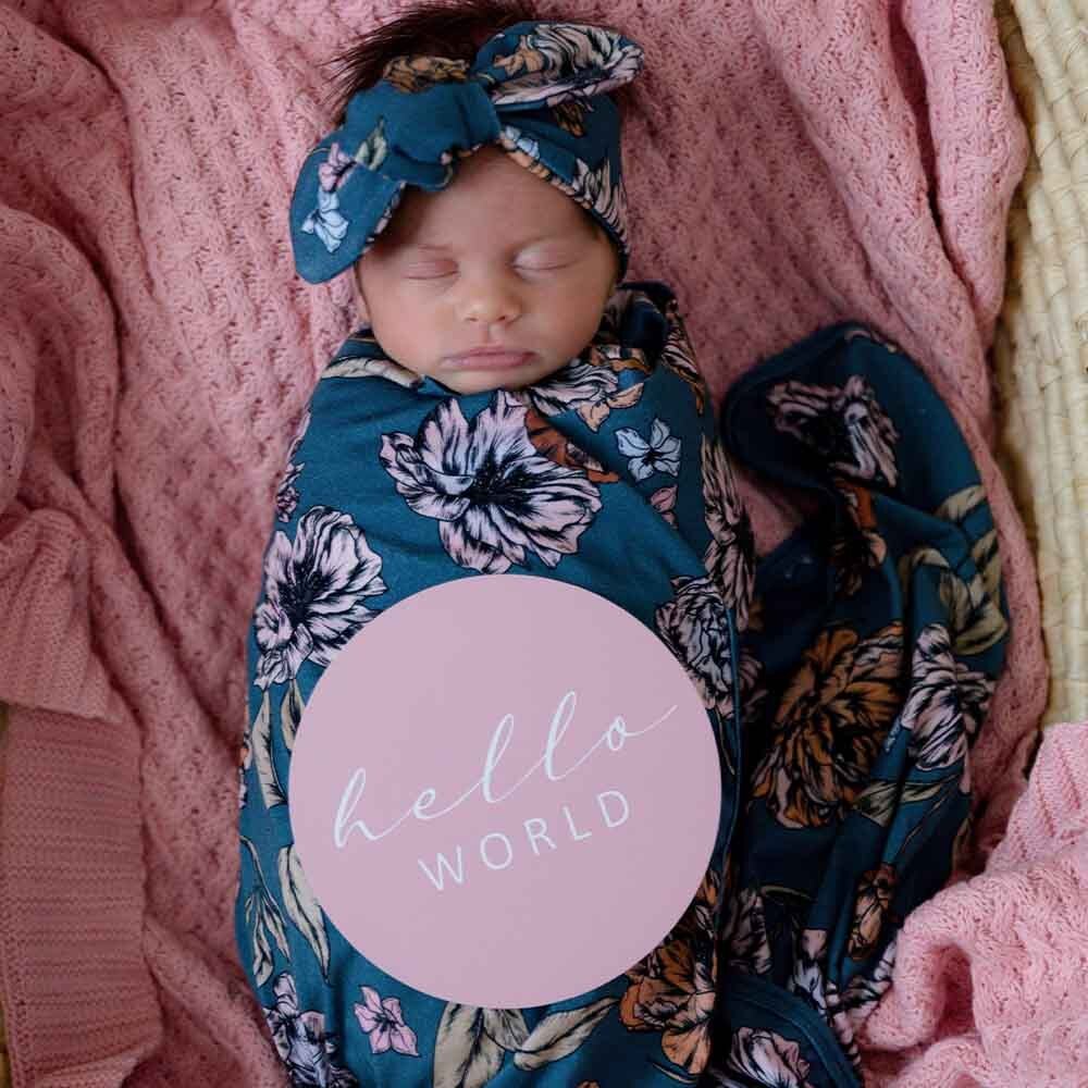 Belle Baby Jersey Wrap & Topknot Set-Snuggle Hunny