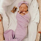Lilac Baby Jersey Wrap & Topknot Set - Thumbnail 3