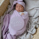 Lilac Baby Jersey Wrap & Topknot Set - Thumbnail 7