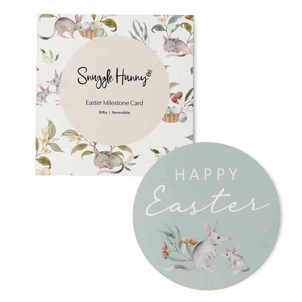 Easter Bilby Organic Jersey Wrap & Beanie Set + Milestone Card - View 8